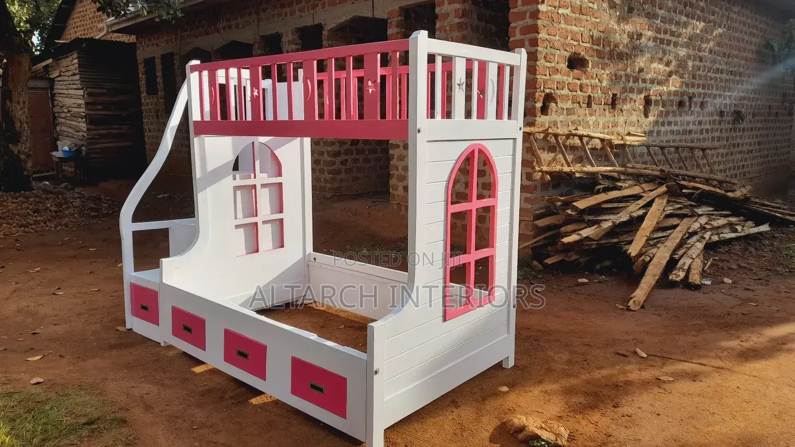 Double Decker Bed With 4ft Down and 3ft Up Plus Drawers and Stepping L