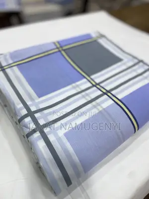 Blue Gray Checked Cotton Bedsheets