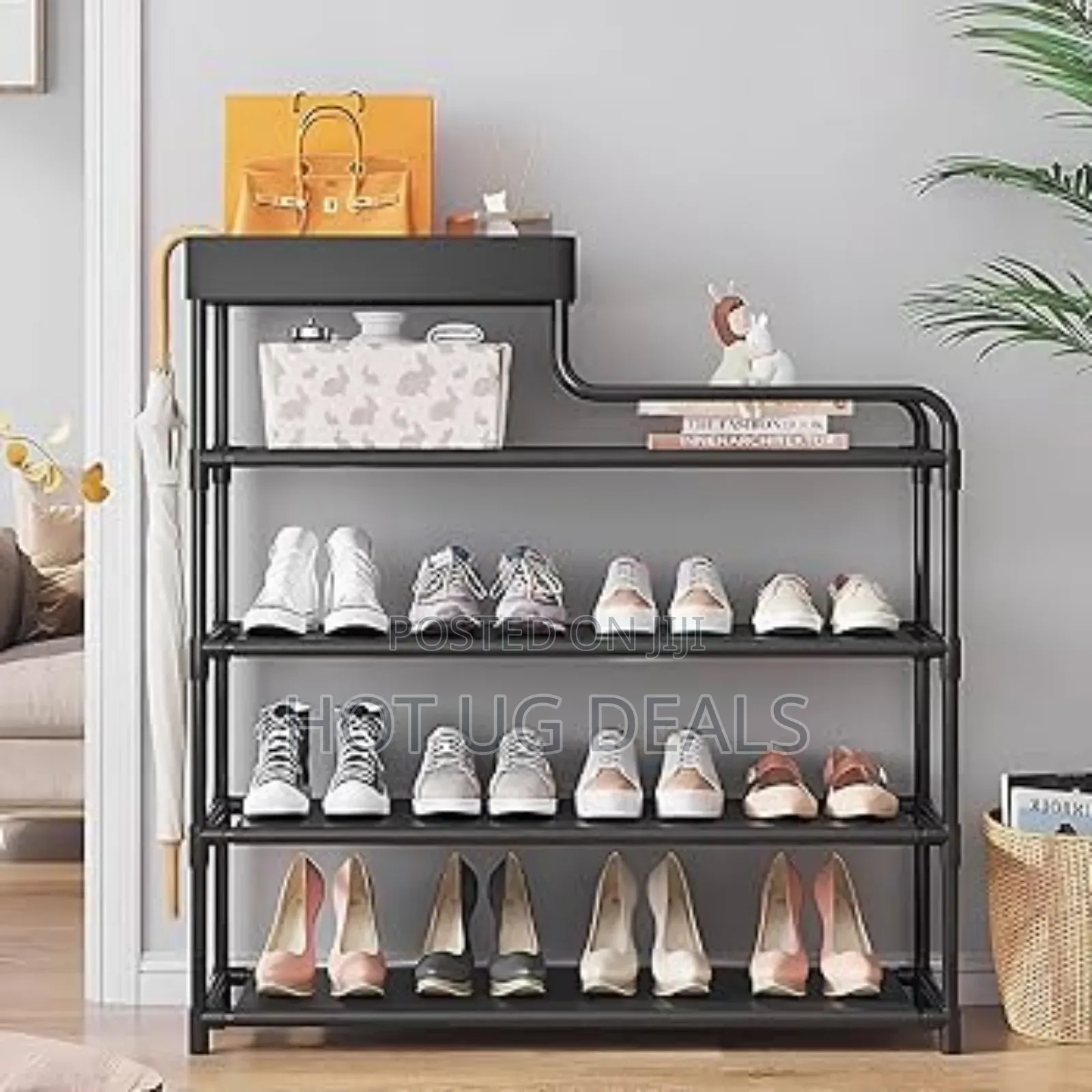 5 Layers Shoe Rack (Not Assembled) -black
