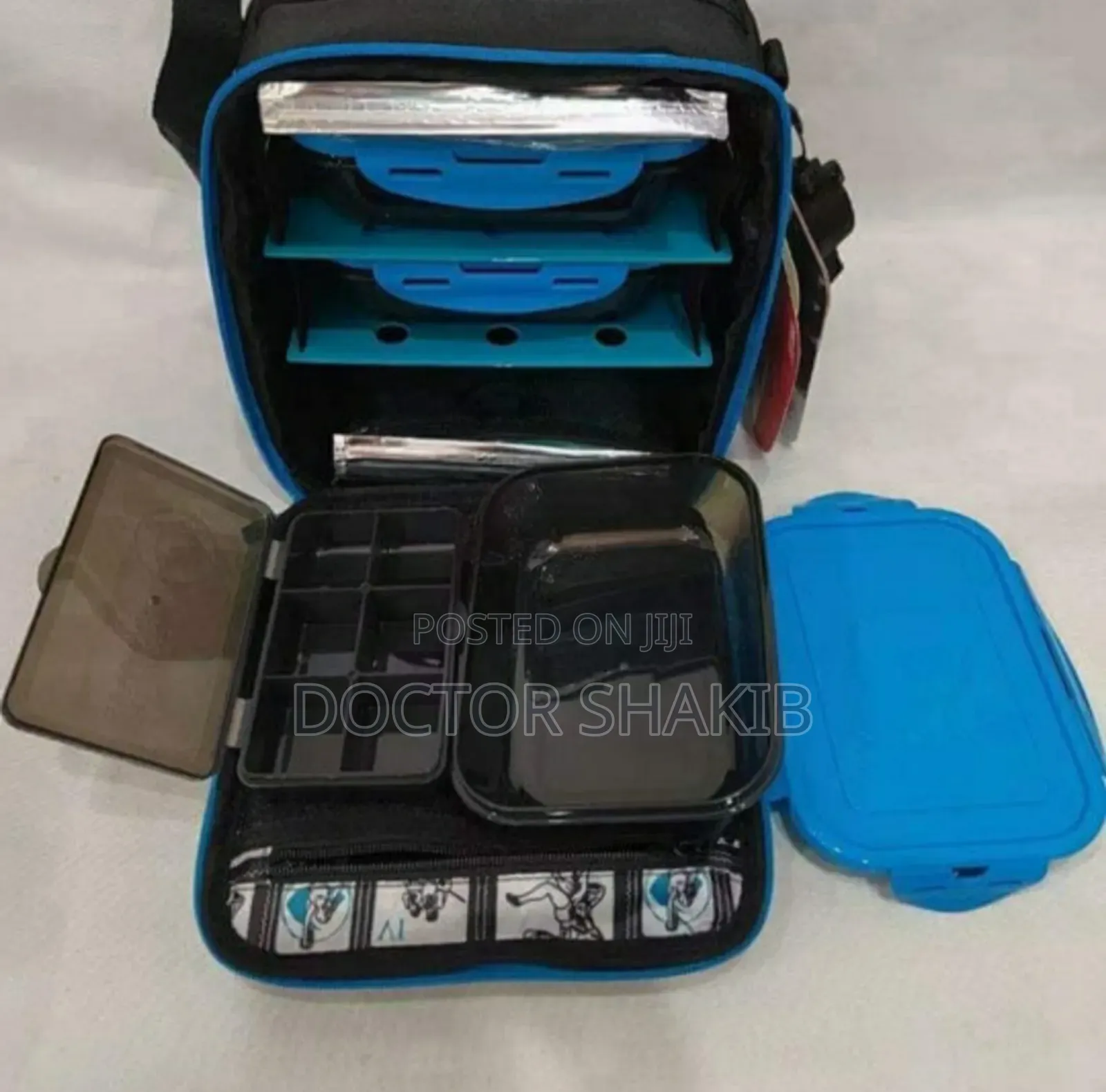 Six Pack Fitness Blue / Black Lunch Bag