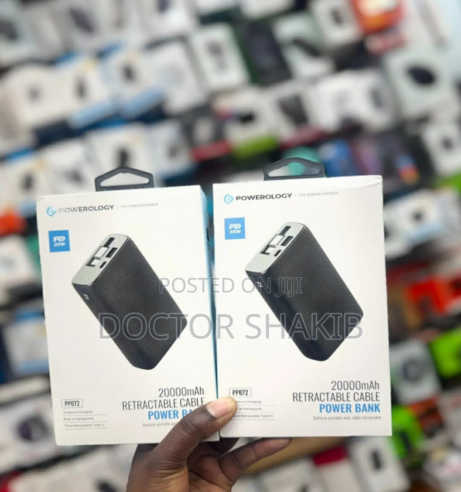 Powerology 20,000mah Rectractable Cable