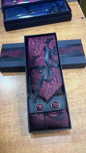 Men's Tie, Handkerchief and Cufflinks Set -Classic, Elegant