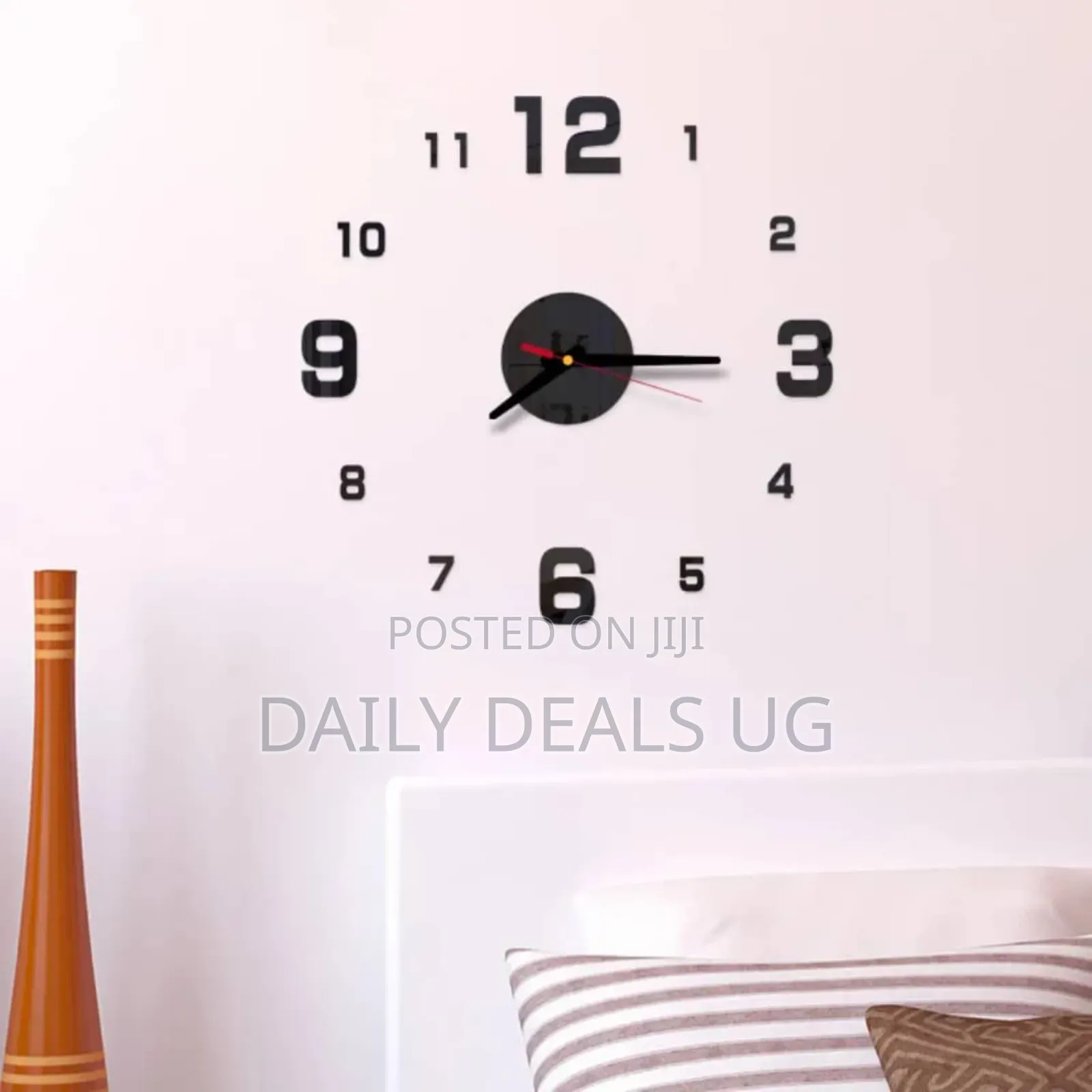 Style Black 3d Mirror Wall Clock