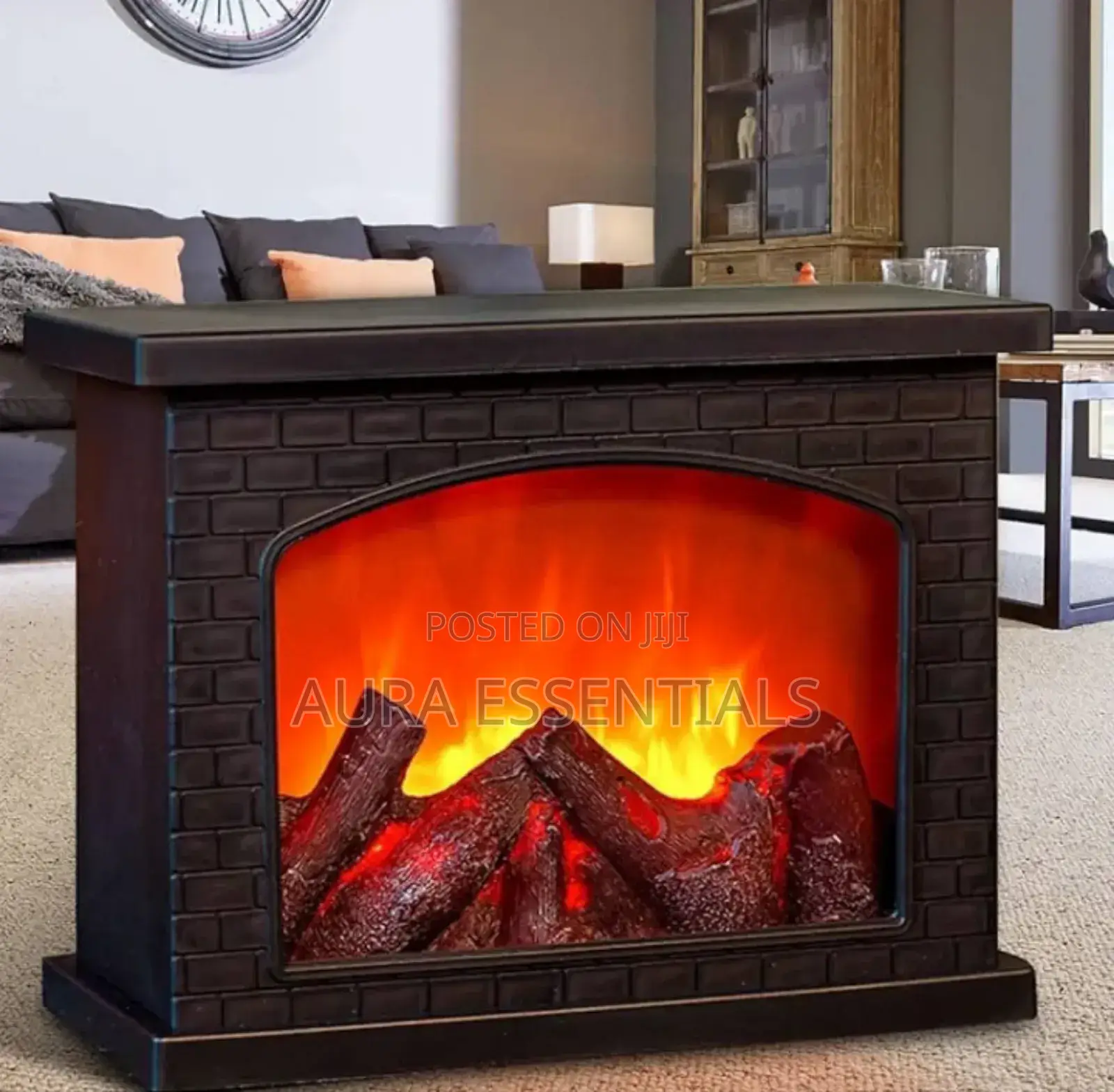 Electric Fireplace Lantern With Realistic Led Flame Effect