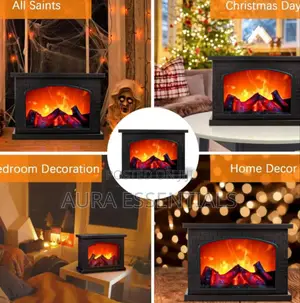 Electric Fireplace Lantern With Realistic Led Flame Effect