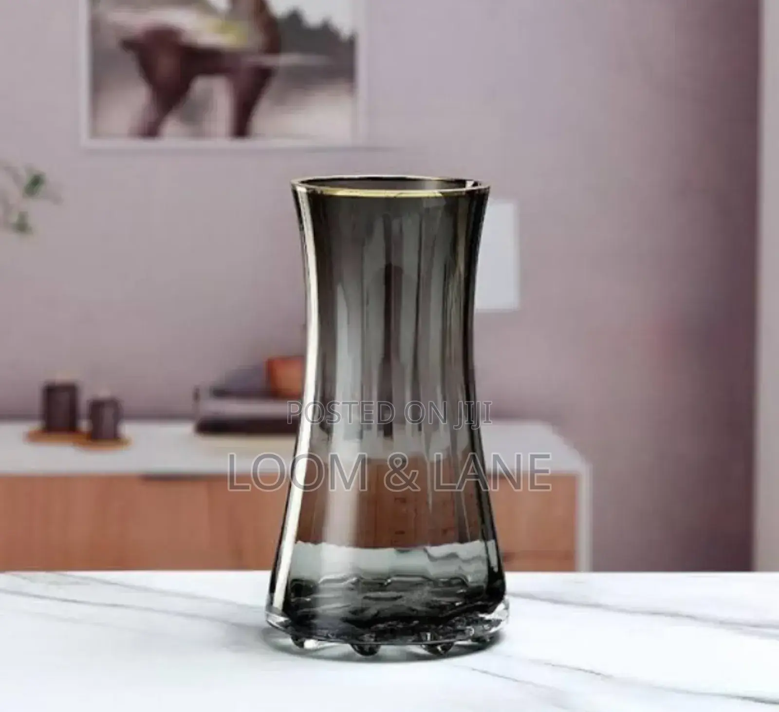Wide Bottom Glass Flower Vase