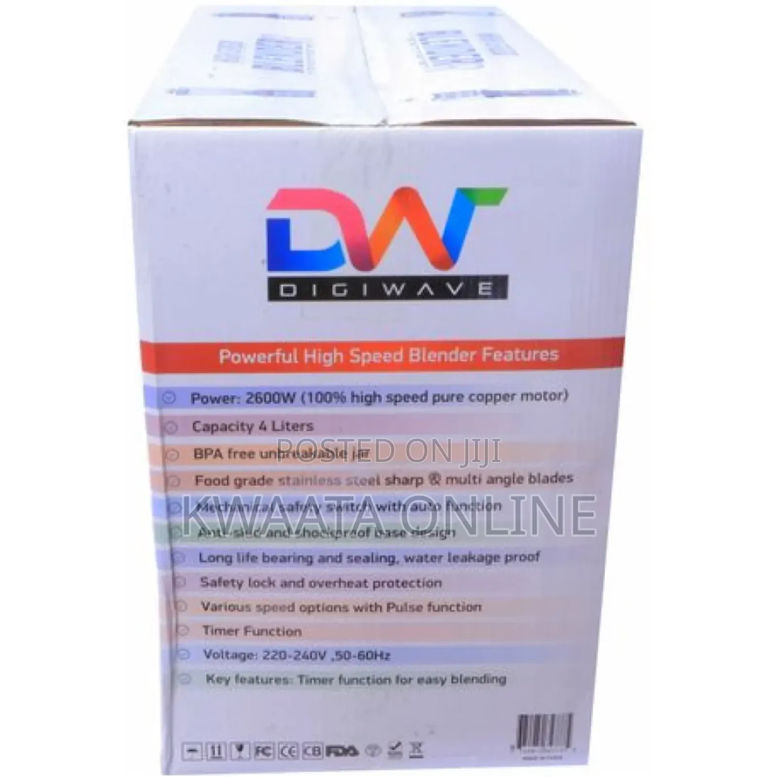 4l-Digiwave Dwbl1113t, 2600w Commercial Blender With Timer Function