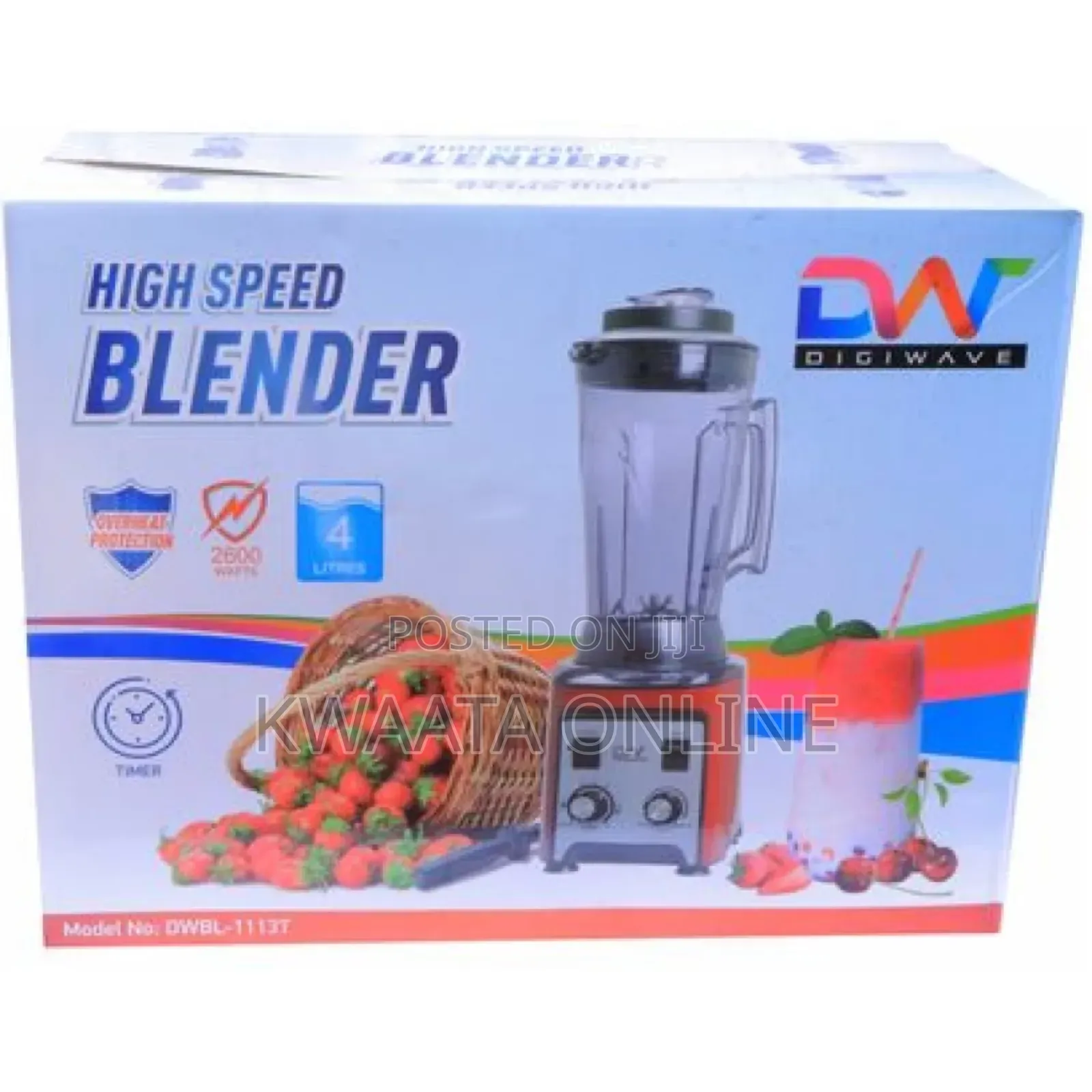 4l-Digiwave Dwbl1113t, 2600w Commercial Blender With Timer Function