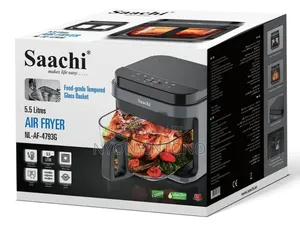 Saachi 5.5liters High-Quality Automatic Air Fryer With Glass Bowl