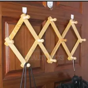 Wooden Retractable Wall Hanging Foldable Coat Rack.