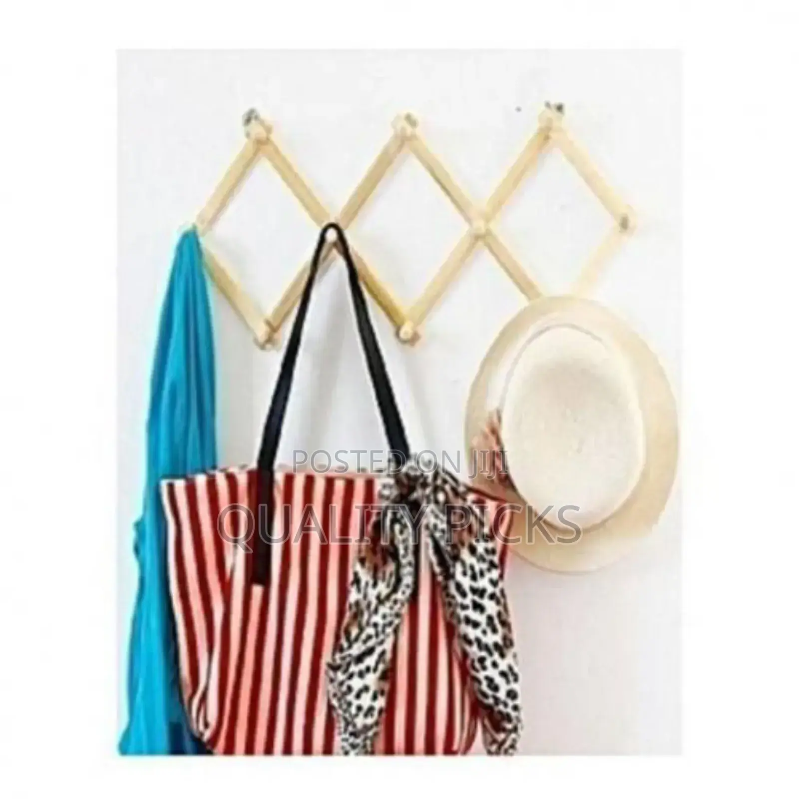 Wooden Retractable Wall Hanging Foldable Coat Rack.