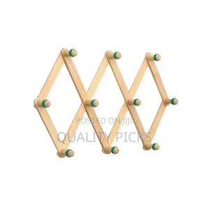 Wooden Retractable Wall Hanging Foldable Coat Rack.