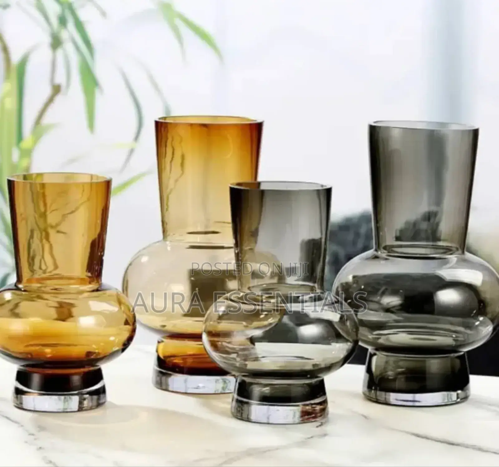 Clear Crystal Glass Flower Vase