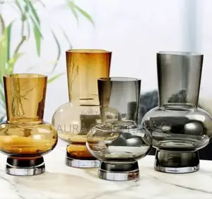 Clear Crystal Glass Flower Vase