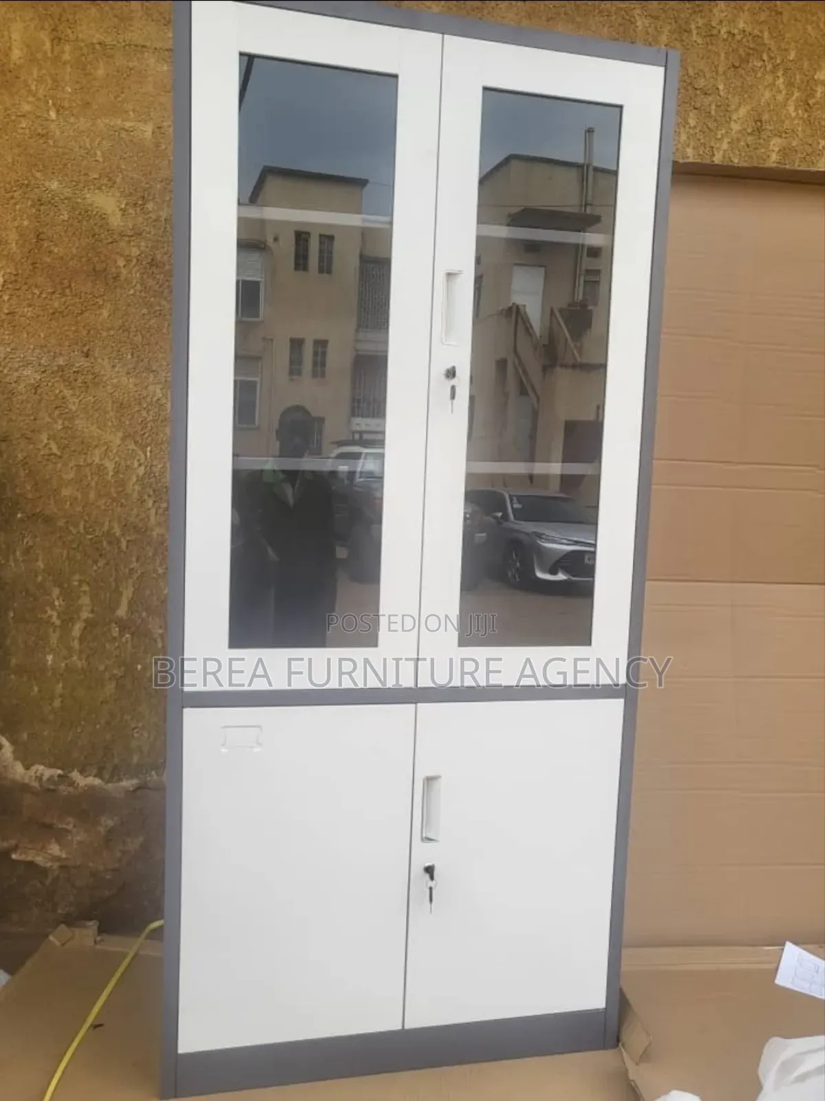 Half Glass Steel 2 Door Office Cabinet