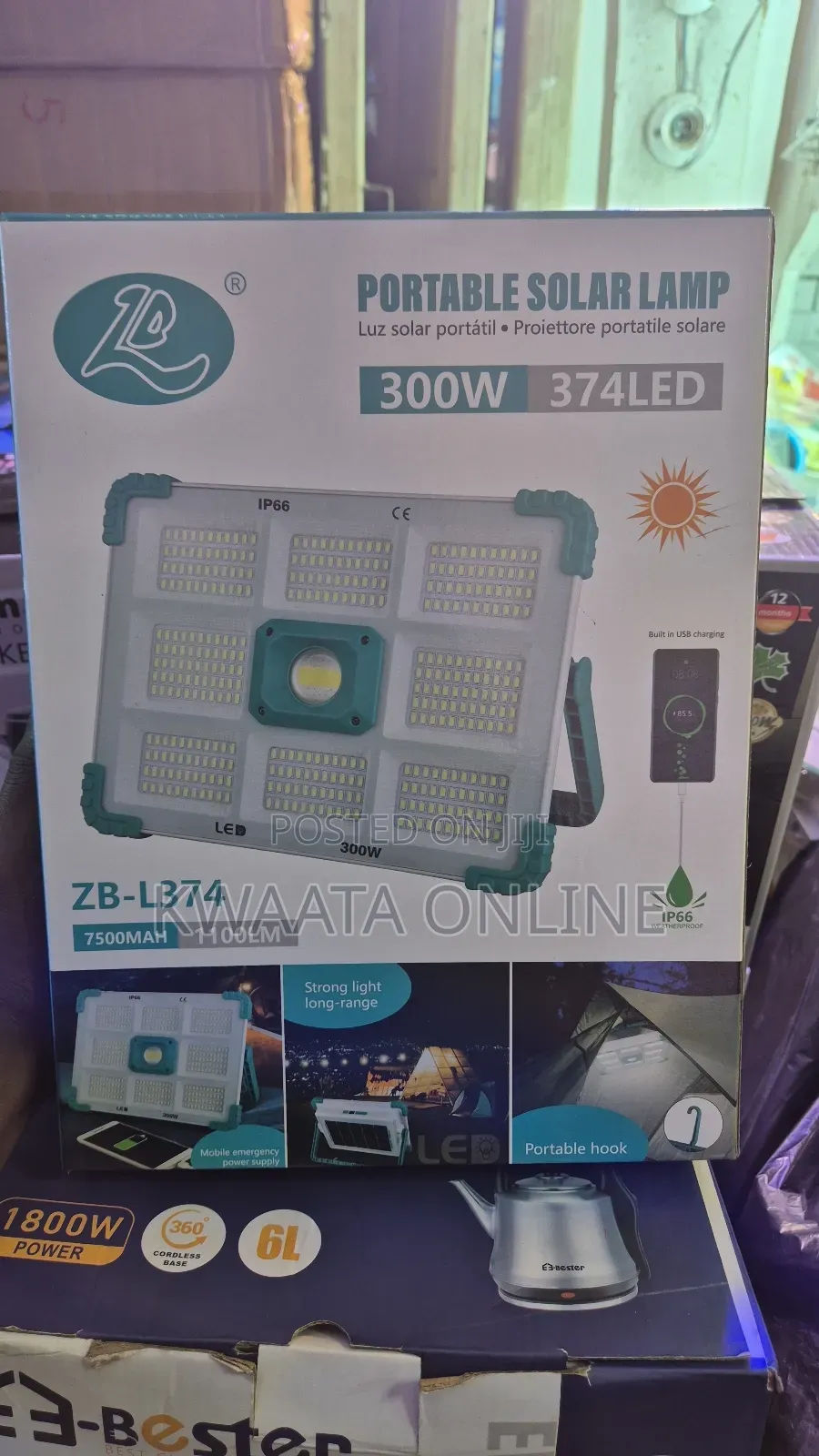 Powerful Solar Lamp Reflector With Separate 1100 Lumen 300w Panel