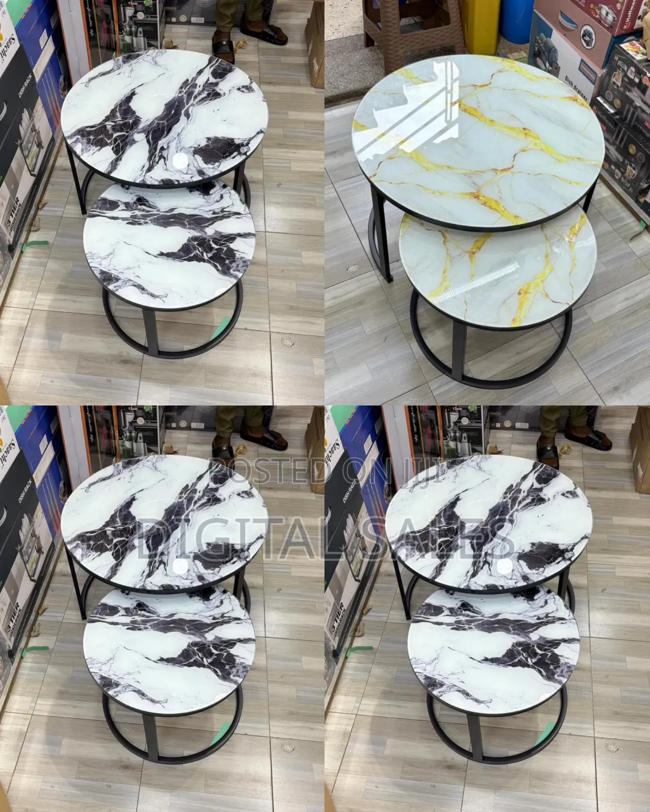Double Round Mable Table