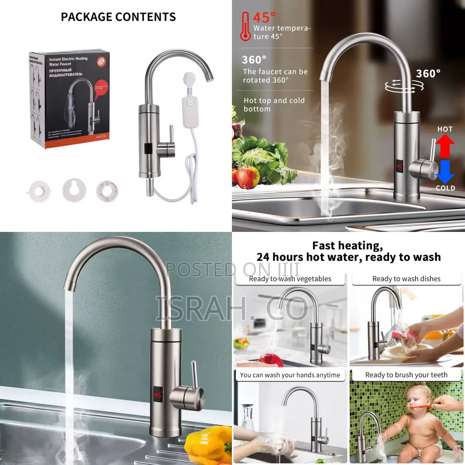 Electric Heating Water Faucet With Temperature Display.