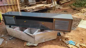 Well Furnished Tv Stand in Dark Grey With 2 Drawers and 2 Shatters