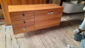 Simple Brown Tv Stand With Golden Legs