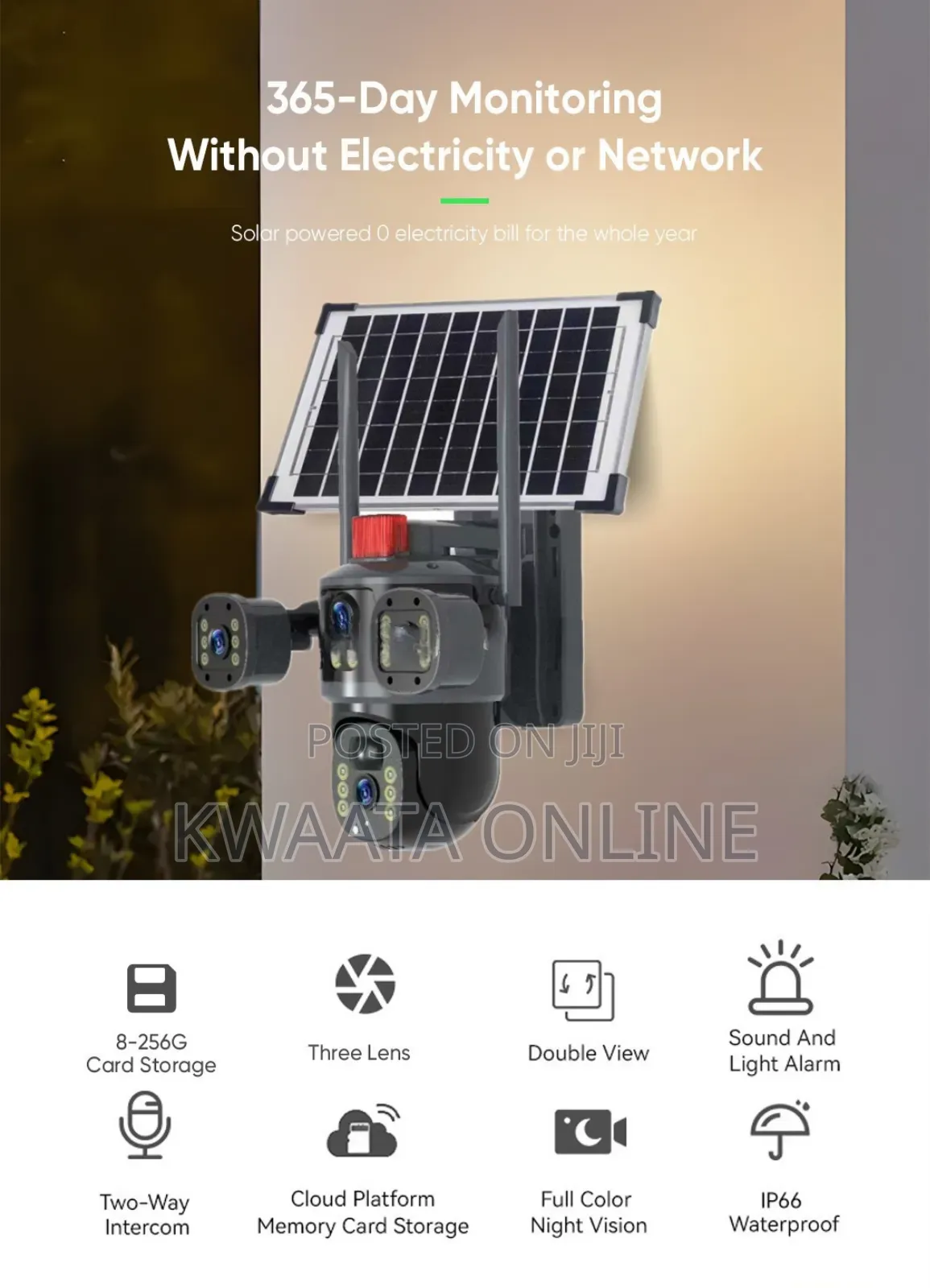 5g Ai Triple Screen Solar Security Wifi Camera CCTV With Sim Card