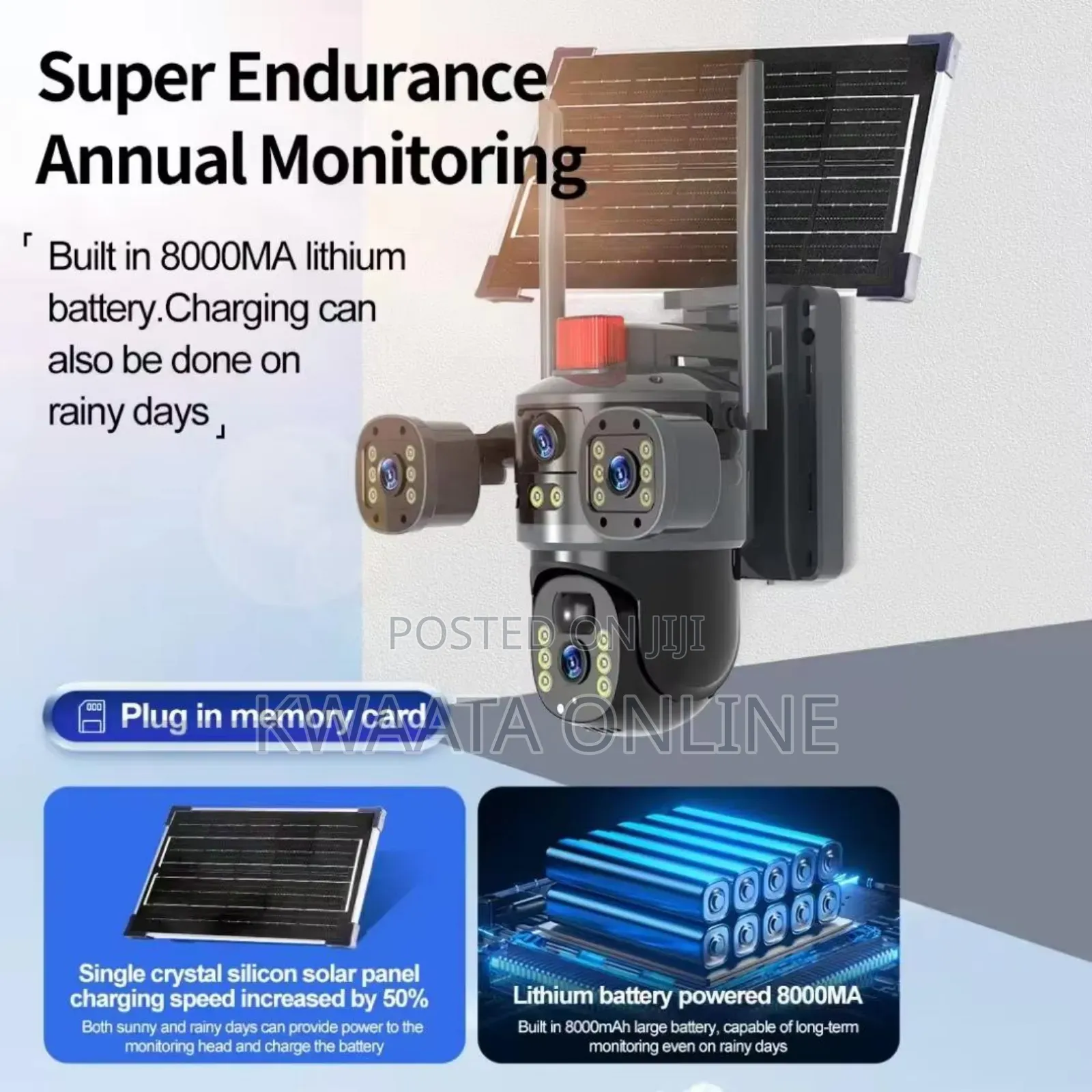 5g Ai Triple Screen Solar Security Wifi Camera CCTV With Sim Card