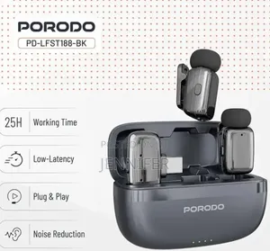 Porodo Wireless Lavalier Microphones Type-C - Black