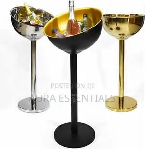 Stainless Steel Tall Champagne Ice Bucket With Stand