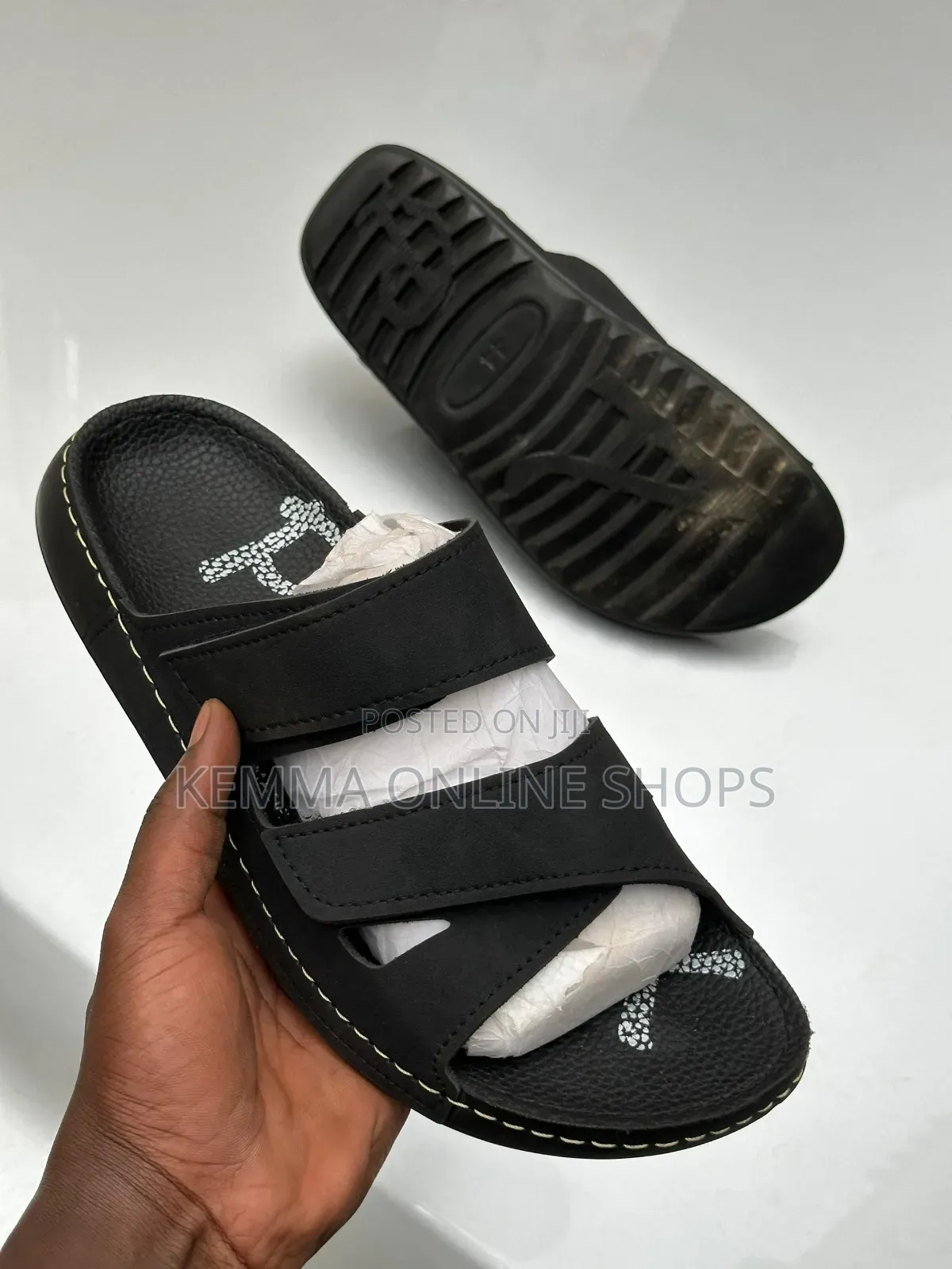 Slip on Leather Strap Sandals