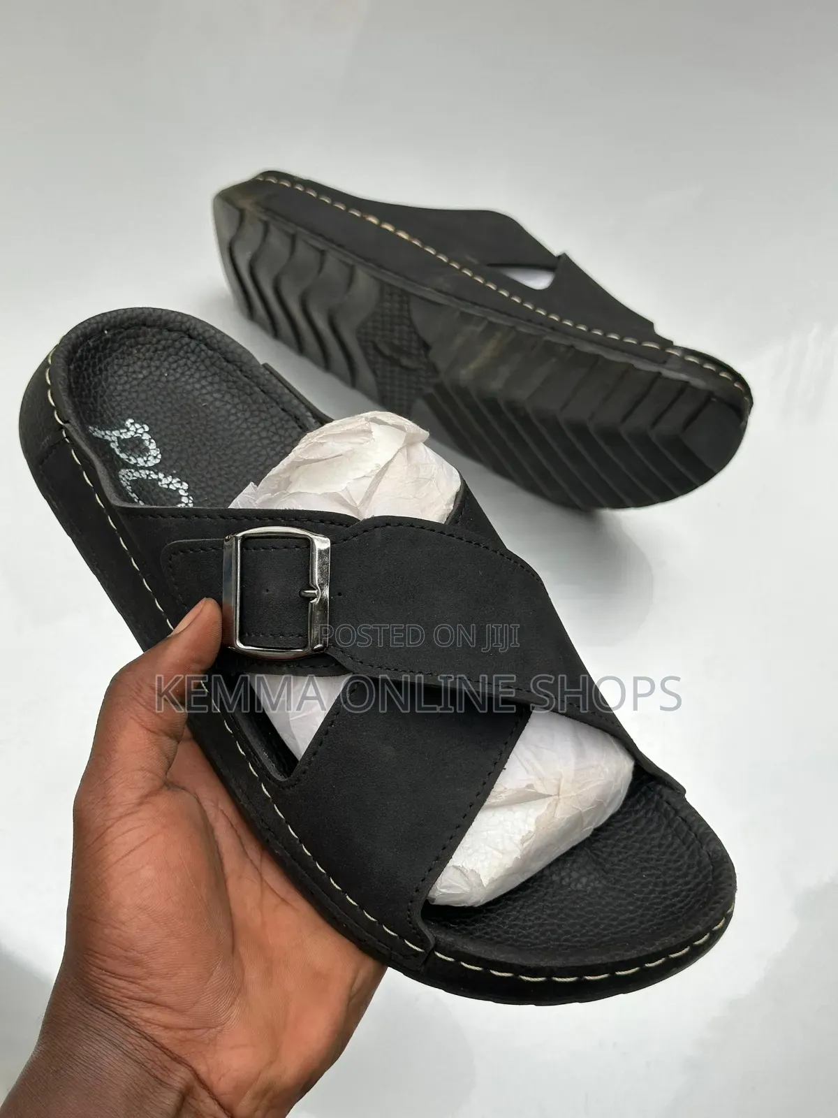 Slip on Leather Strap Sandals