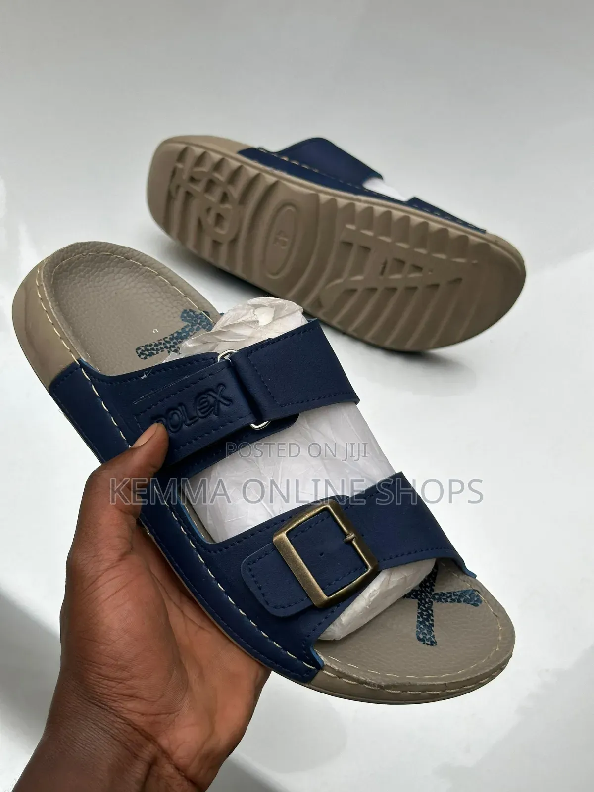 Slip on Leather Strap Sandals