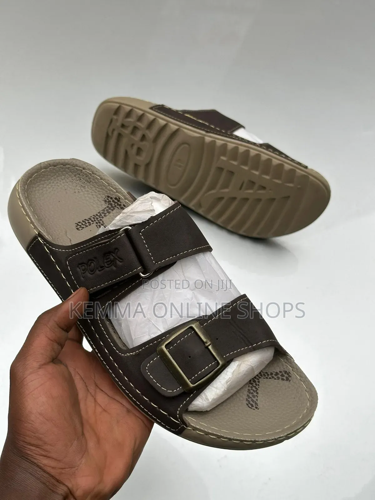 Slip on Leather Strap Sandals