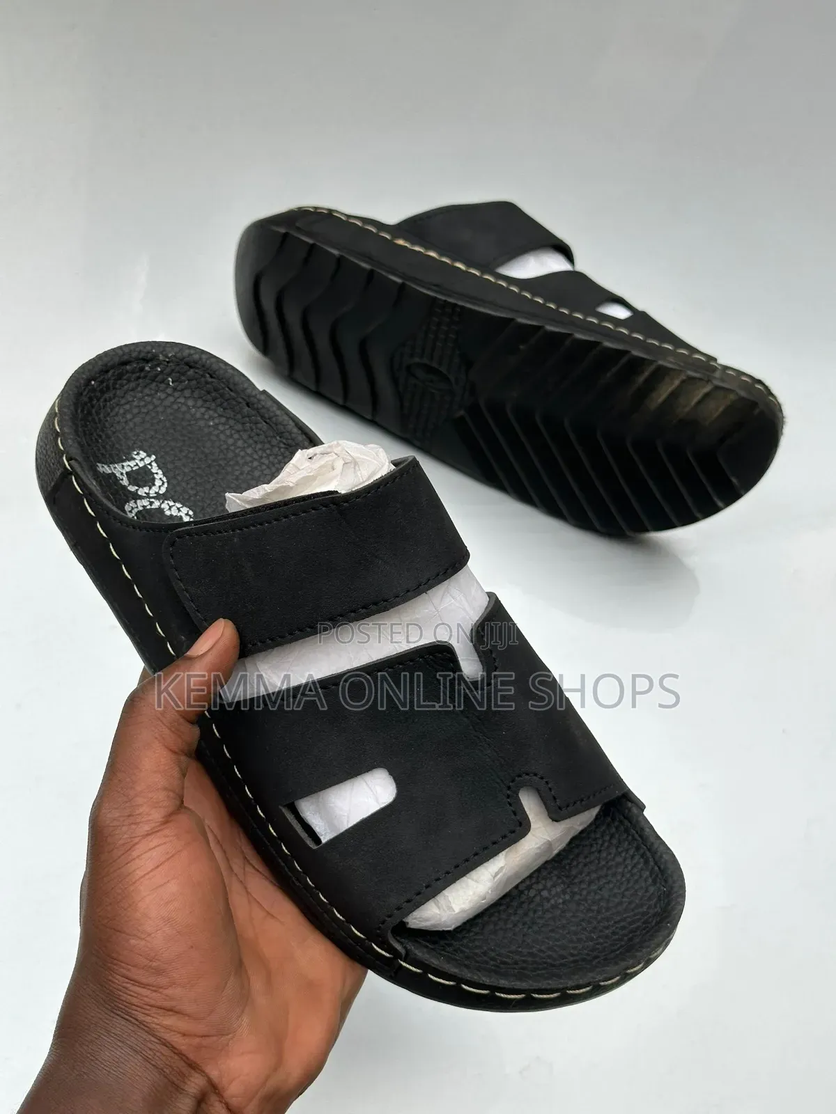 Slip on Leather Strap Sandals