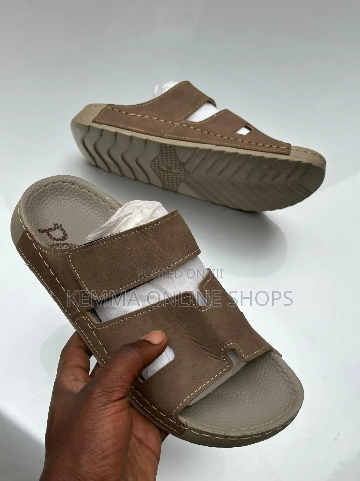 Slip on Leather Strap Sandals