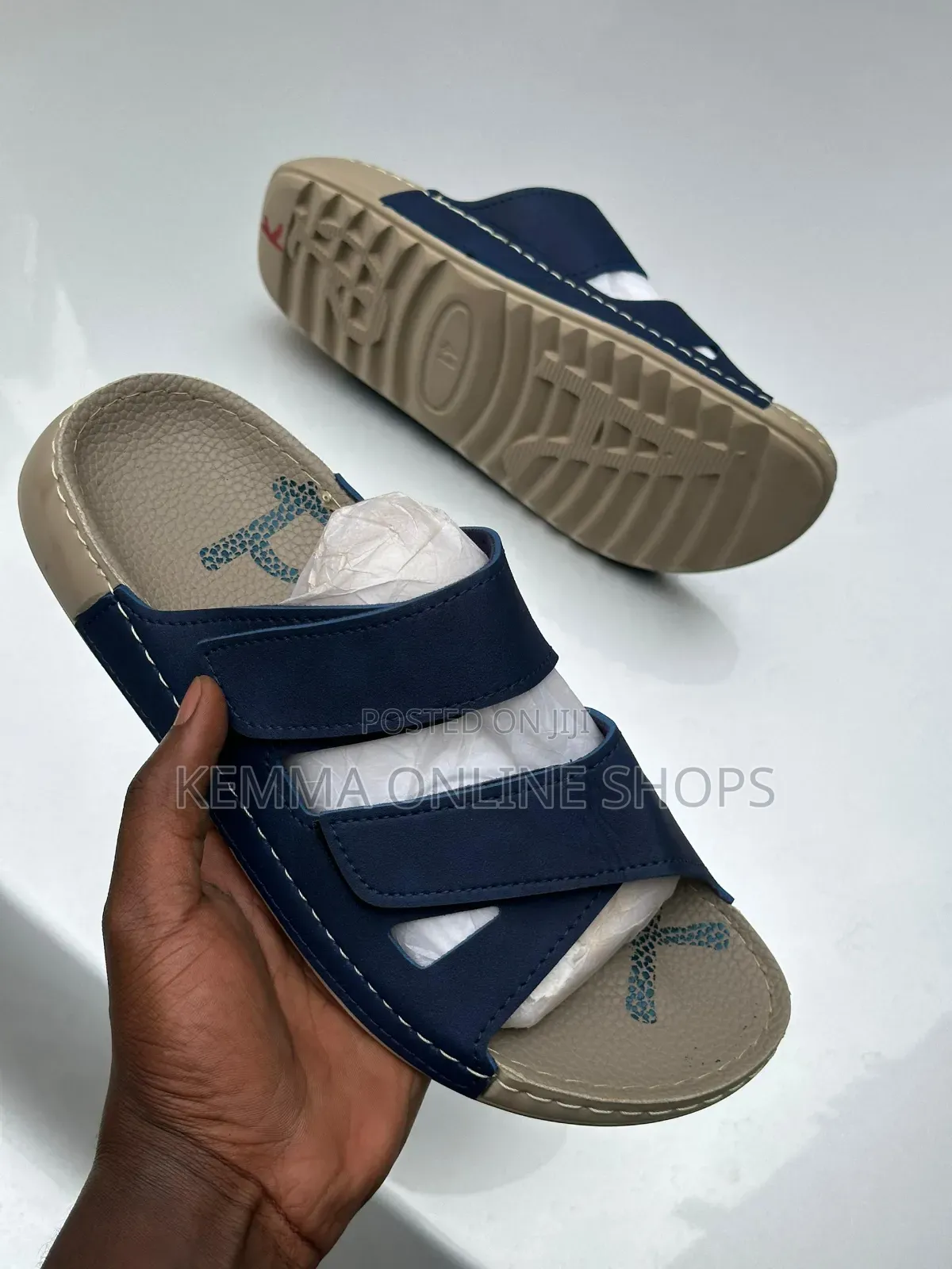 Slip on Leather Strap Sandals