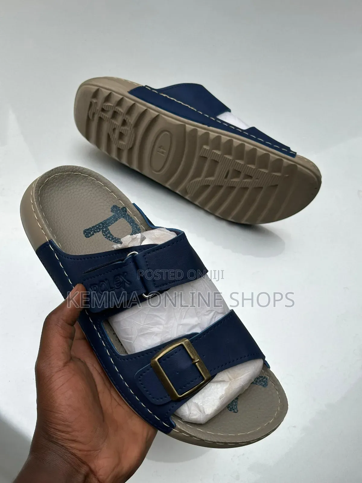 Slip on Leather Strap Sandals