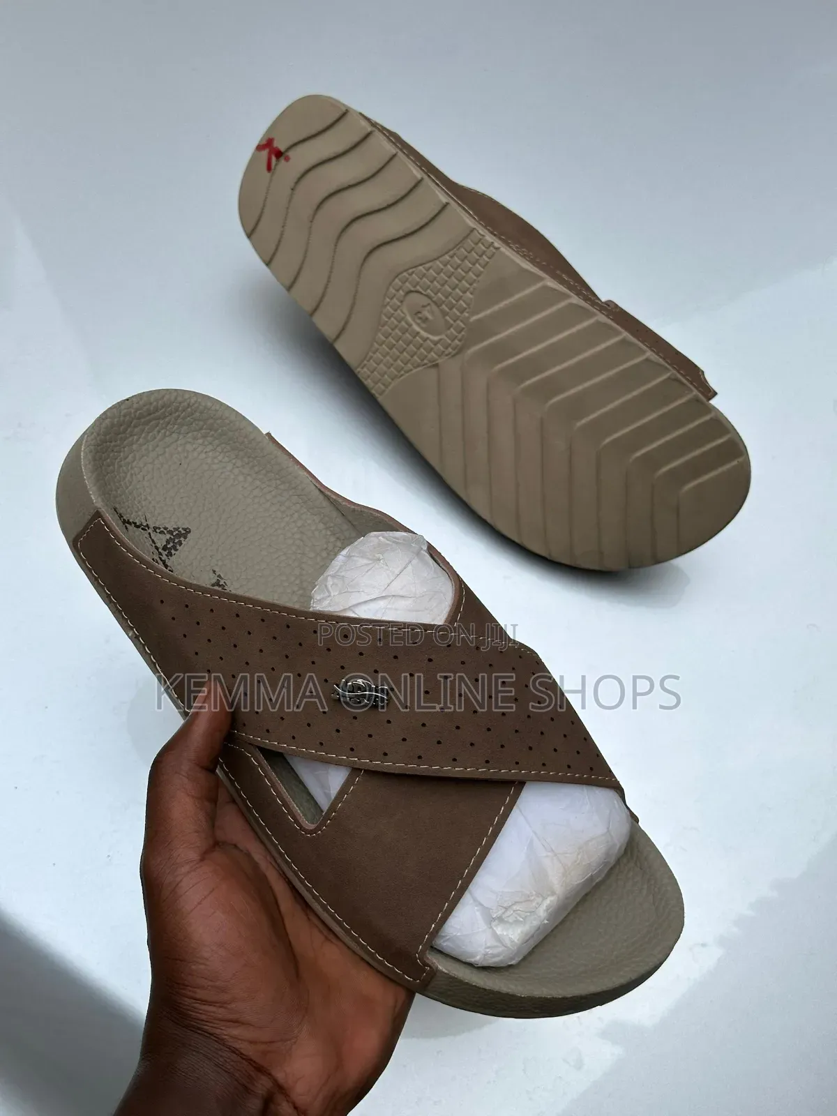 Slip on Leather Strap Sandals