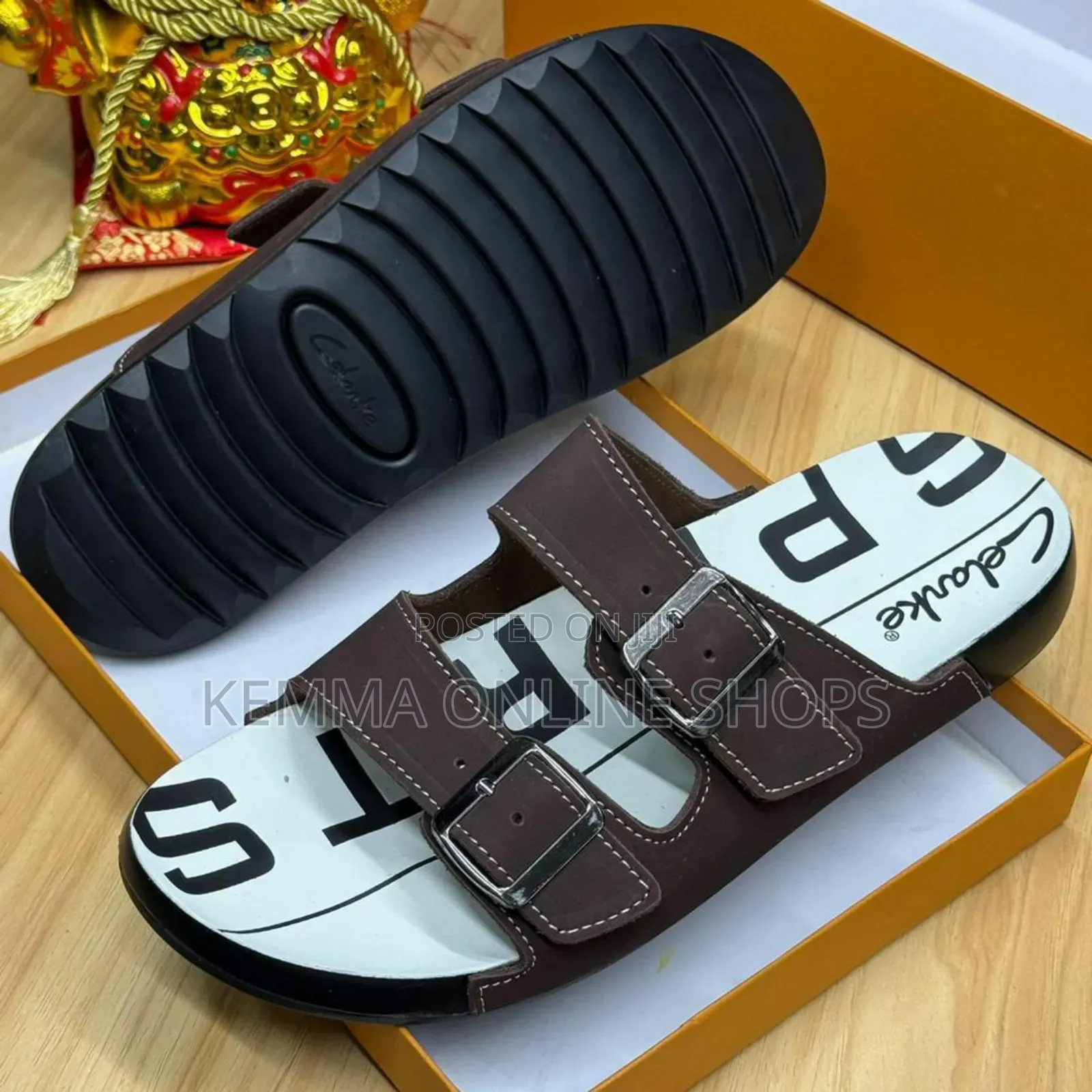 Slip on Leather Strap Sandals