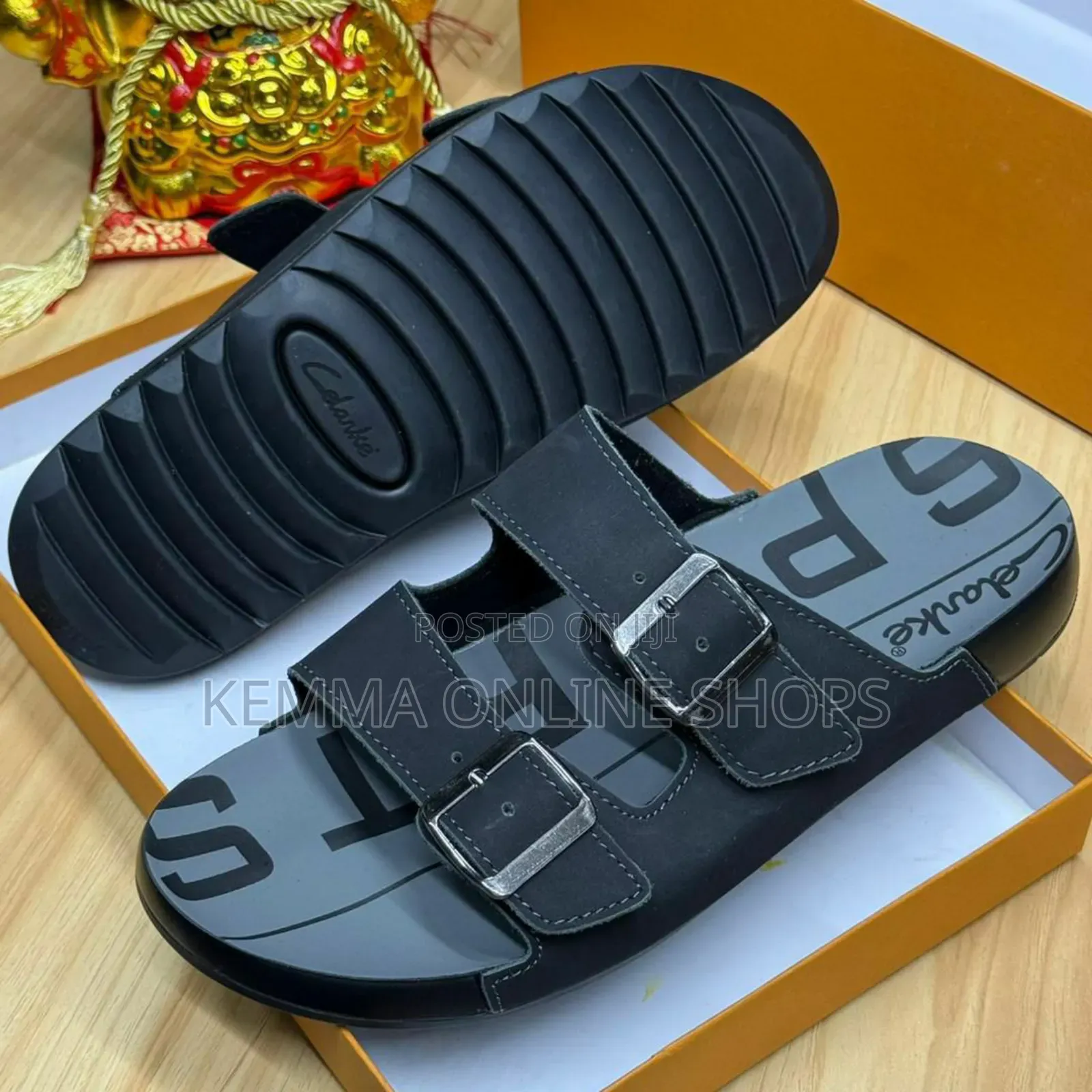 Slip on Leather Strap Sandals