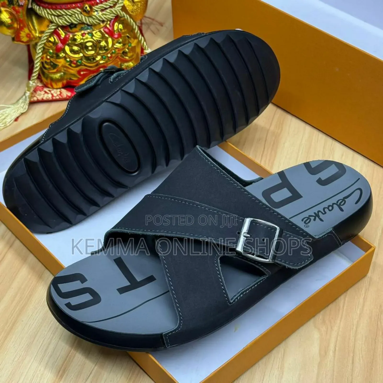 Slip on Leather Strap Sandals