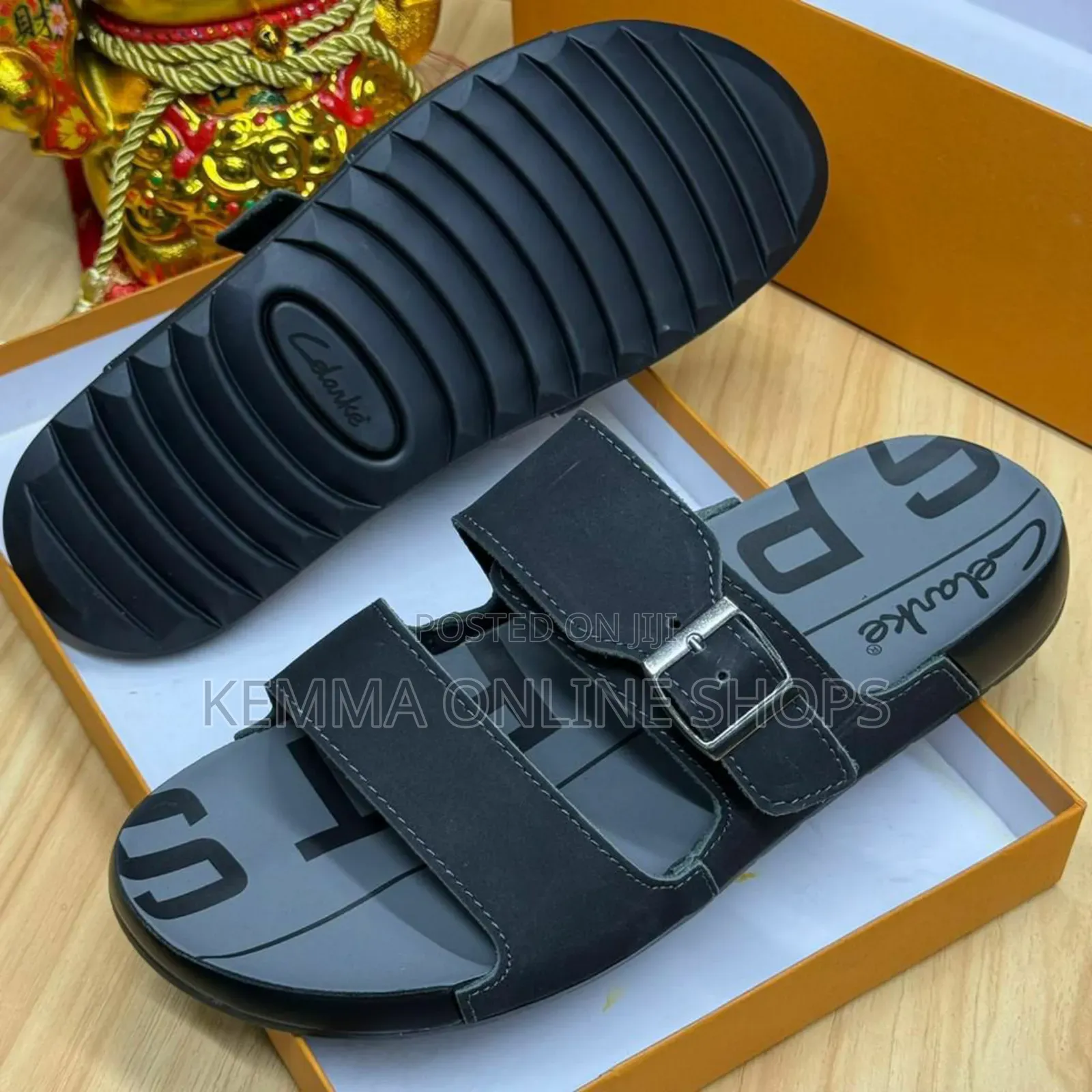 Slip on Leather Strap Sandals