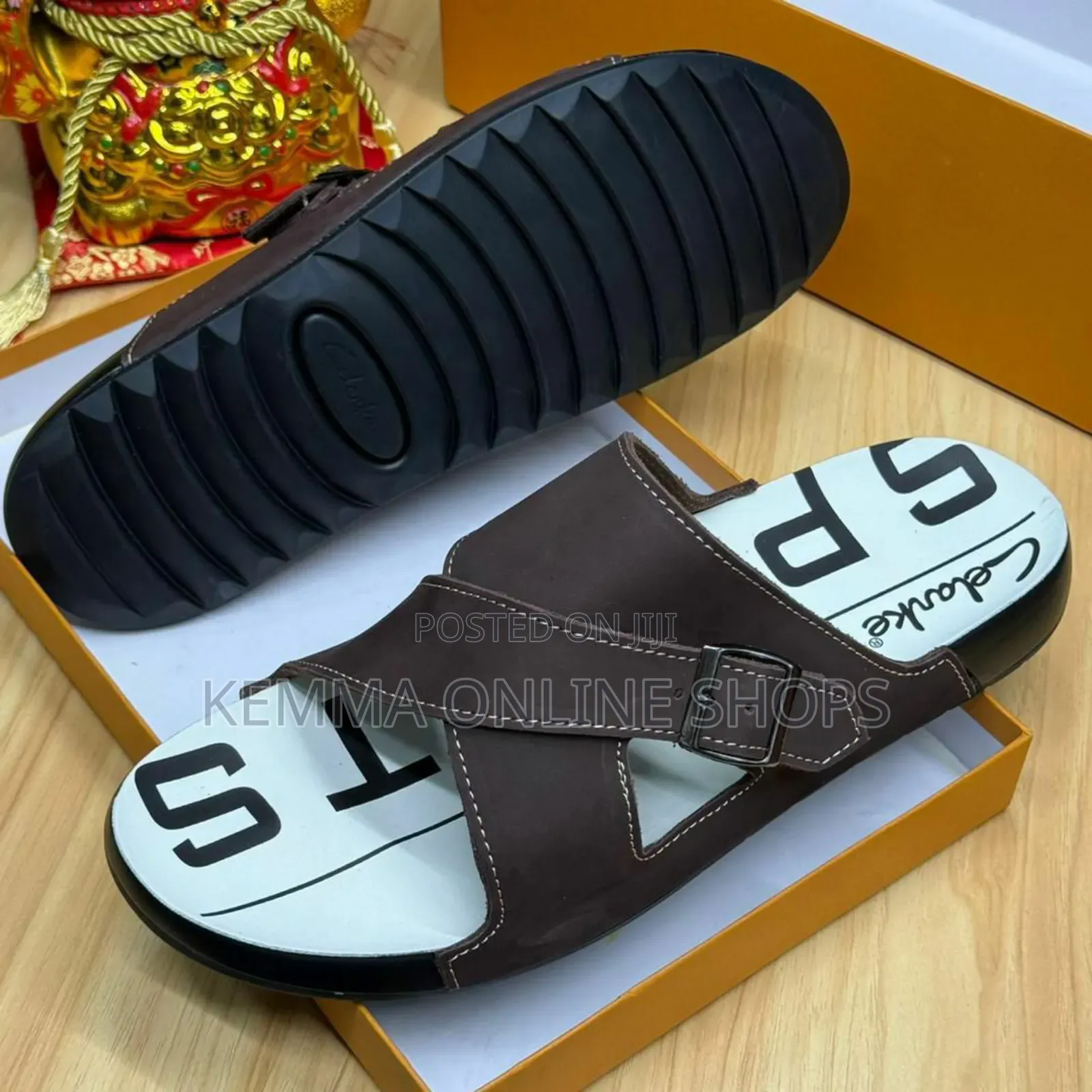Slip on Leather Strap Sandals