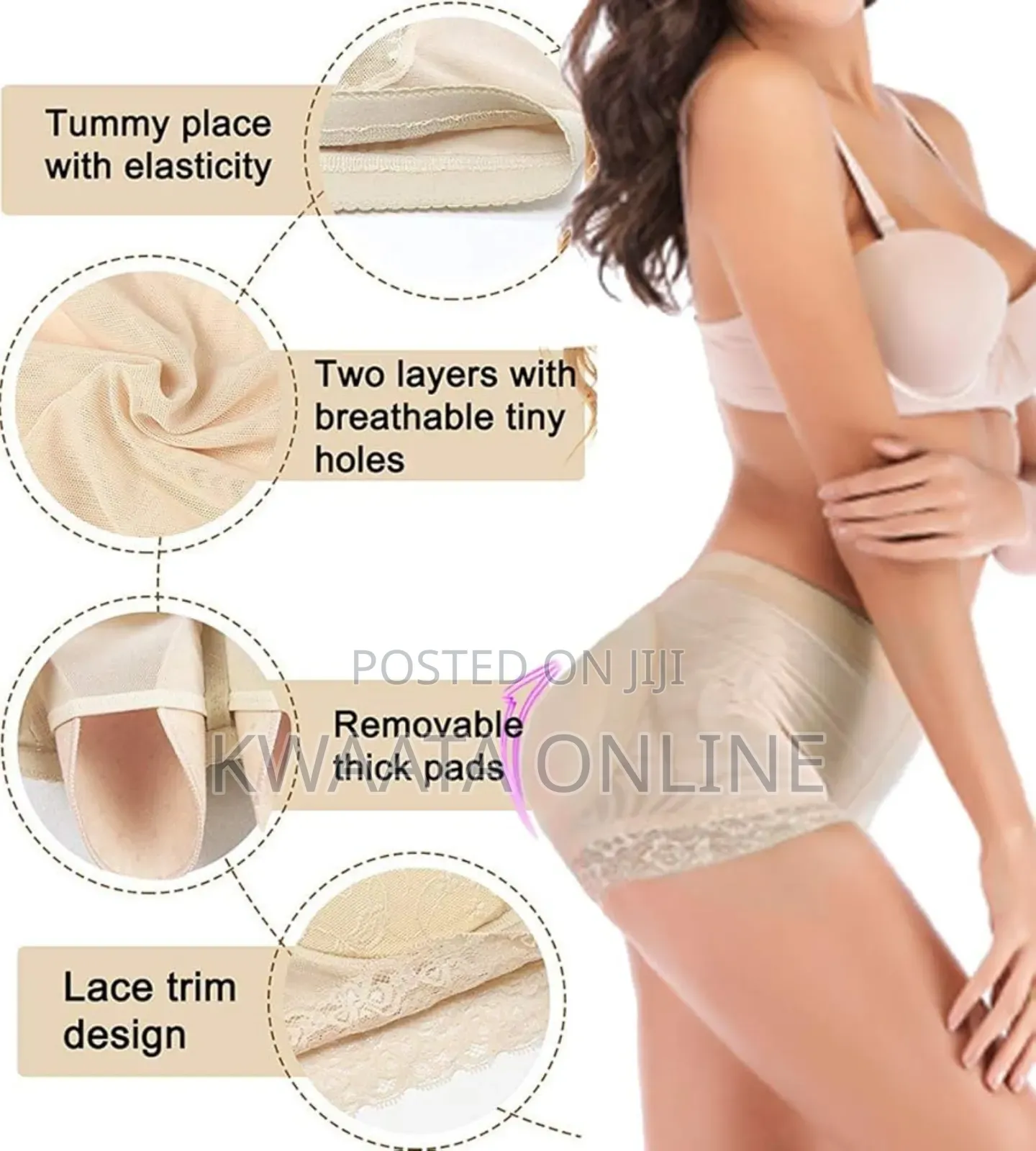 Womens Seamless Butt Lifter Boyshort Padded Panties Hip Enhancer