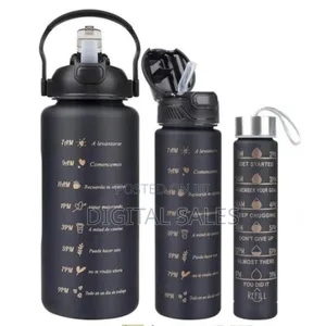 Black Support Water Bottle Set