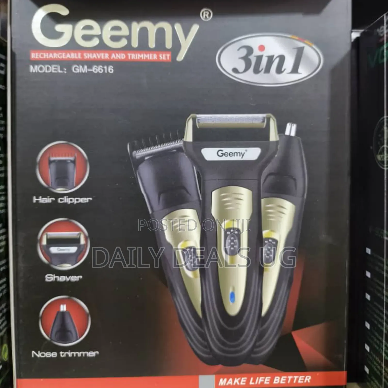 Geemy 3-in-1 Rechargeable Shaver and Trimmer