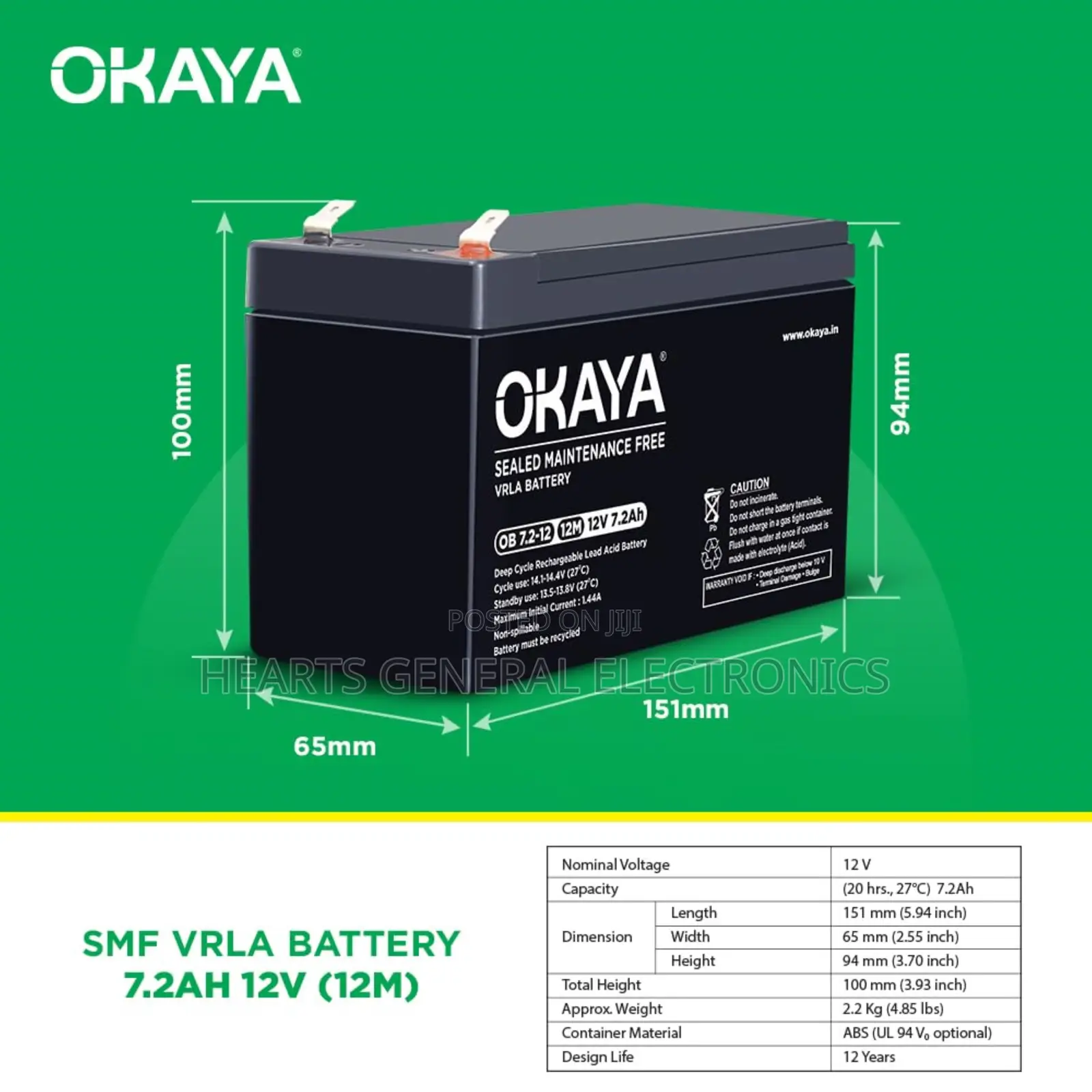Backup Ups Battery 12v 7amp