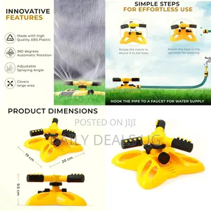 Yellow Roots Leaf Automatic Rotating Garden Sprinkler
