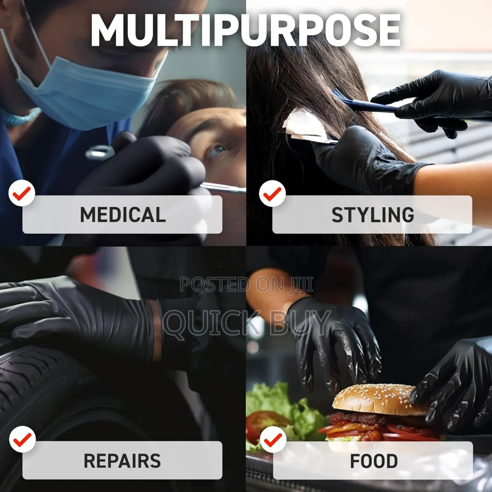 100pcs Black Disposable Multifunction Gloves