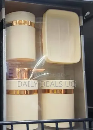 White 4 PCS Bathroom Set Dispenser