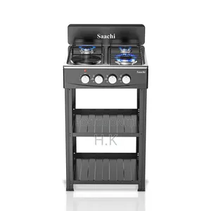 Saachi 3 Burner and 1 Hot Plate Gas Stove With Stand Nl-Gas-5262-Bk